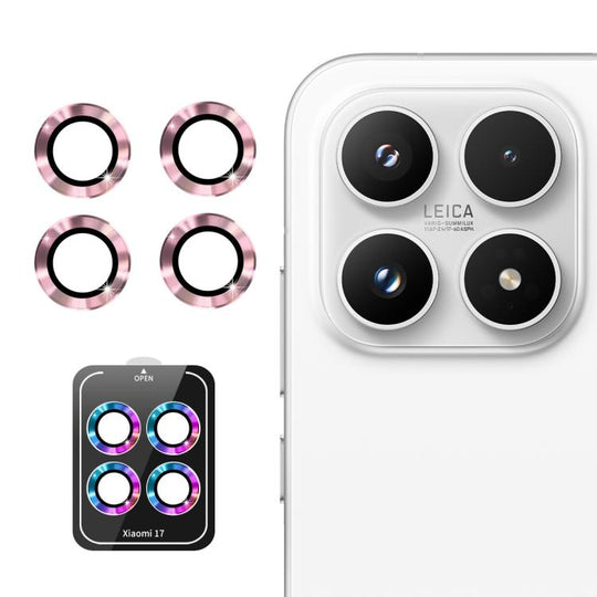 For Xiaomi 17 ENKAY Hat-Prince 9H Rear Camera Lens Aluminium Alloy Tempered Glass Film(Pink)