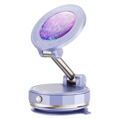 SD17 Rhinestone Epoxy Design Starry Sky Pattern Folding Car Phone Navigation Vacuum Suction Holder(Purple) - Universal Car Holders by buy2fix | Online Shopping UK | buy2fix