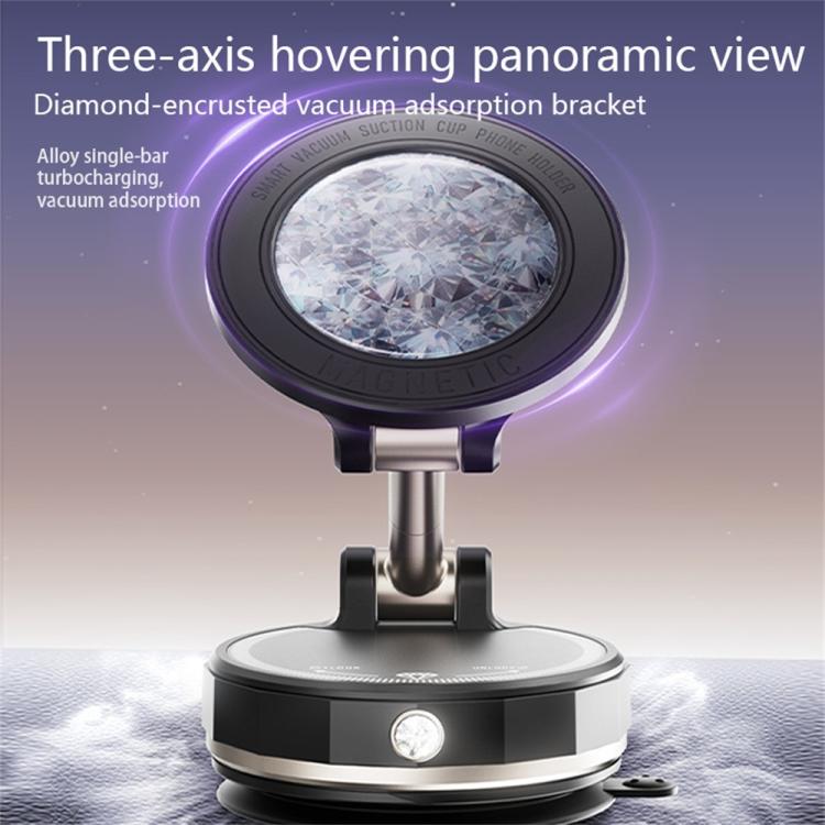 SD17 Rhinestone Epoxy Design Starry Sky Pattern Folding Car Phone Navigation Vacuum Suction Holder(Purple) - Universal Car Holders by buy2fix | Online Shopping UK | buy2fix