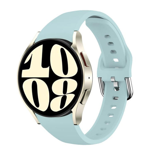For Samsung Galaxy Watch FE / 7 / 6 / 5 / 4 Slim Silicone Watch Band(Sea Green)
