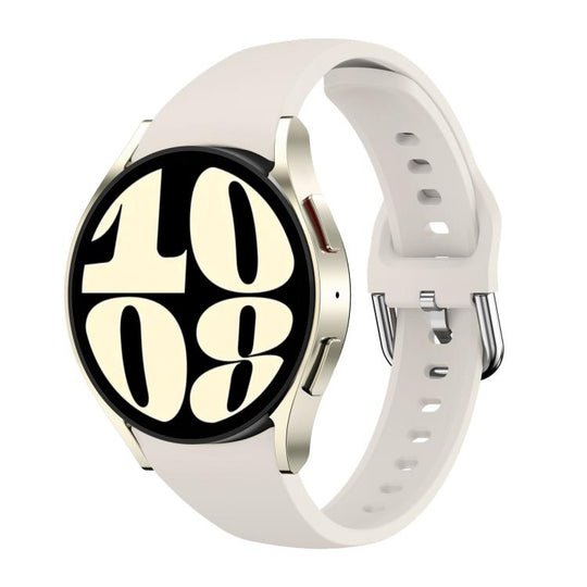 For Samsung Galaxy Watch FE / 7 / 6 / 5 / 4 Slim Silicone Watch Band(Starlight)
