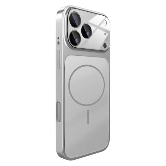 For iPhone 17 Pro Max Change to 17 Big Lens Window Frosted MagSafe Phone Case(Silver)