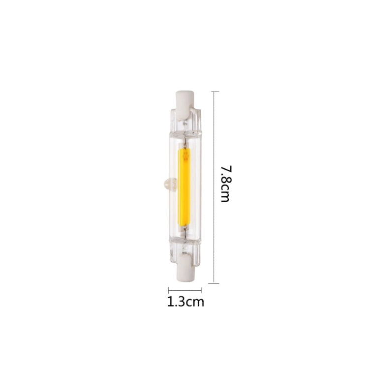 R7S 5W COB LED Lamp Bulb Glass Tube for Replace Halogen Light Spot Light,Lamp Length: 78mm, AC:220v(Cool White) by buy2fix