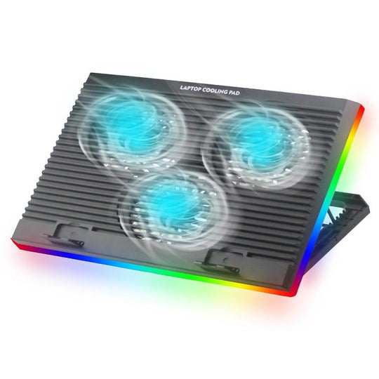 CP253 For Notebook Laptop Cooling Pad 3 Fans RGB Adjustable Height Cooling Stand