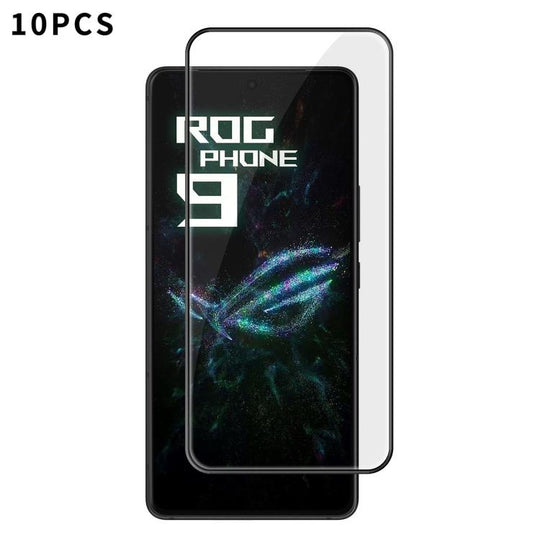 For ASUS ROG Phone 9 / 9 Pro / 9 FE 10pcs Kalebol High-Aluminum Screen-Printed Full-Coverage Anti-Fingerprint Black-Bordered HD Tempered Glass Film