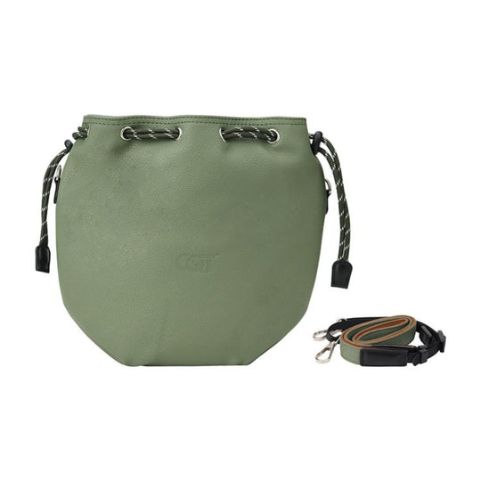 For DJI Neo 2 / Neo DJ-65 Large-capacity Waterproof Leather Crossbody Drawstring Storage Bag(Olive Green)