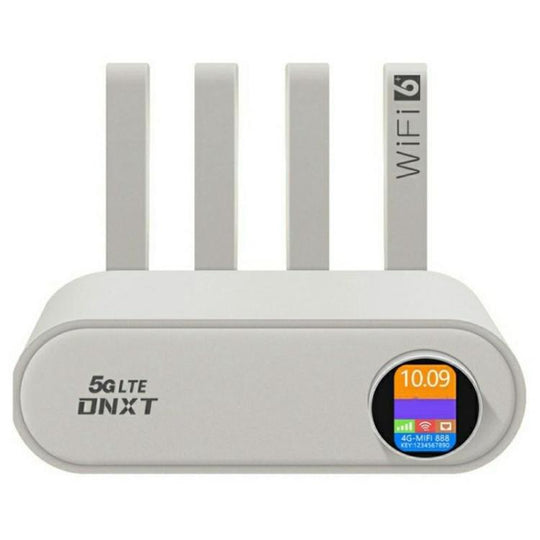 WR860-E With SIM Card Slot Wireless Repeater 4 Antennas 4 Ethernet Ports 4G LTE WiFi 6 Router, Color:White(UK Plug)