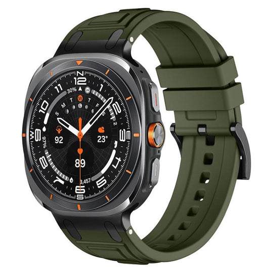 For Galaxy Watch Ultra2 2026 / 2025 / 1 2024 Triple-Layer Armour Silicone Watch Band(Army Green)