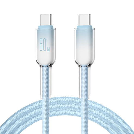 ENKAY PD60W Type-C to Type-C Gradient Color Nylon Braided Charging Data Cable, Length:1m(Light Blue)