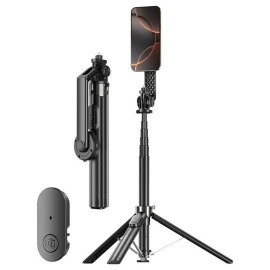 P62 For Smartphone Live Streaming Electric Suction Cup Extendable Monopod Bluetooth Tripod