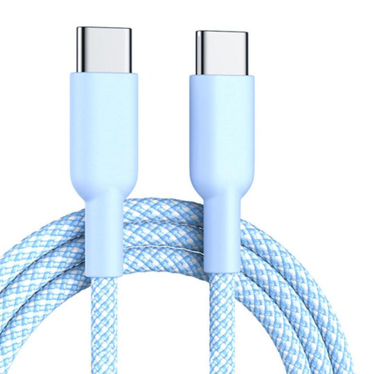 ENKAY ENK-CB182 PD60W Type-C to Type-C Nylon Braided Charging Data Cable, Length:1m(Light Blue)
