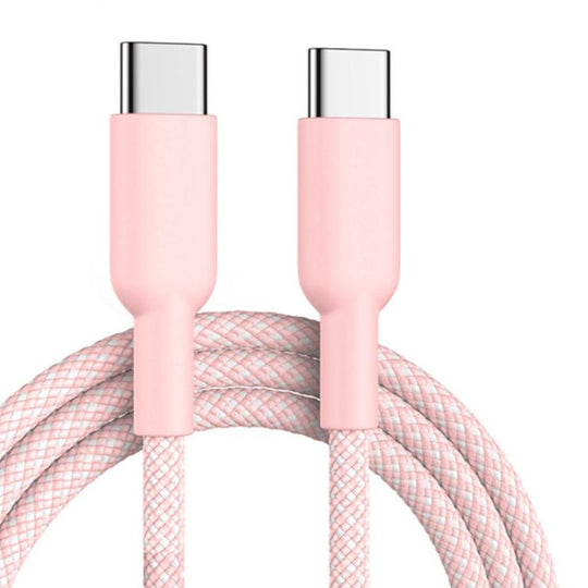 ENKAY ENK-CB182 PD60W Type-C to Type-C Nylon Braided Charging Data Cable, Length:2m(Pink)