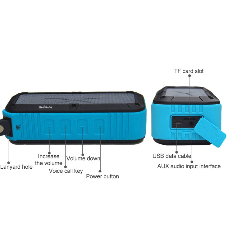 W-KING S20 Loudspeakers IPX6 Waterproof Bluetooth Speaker Portable NFC Bluetooth Speaker for Outdoors / Shower / Bicycle FM Radio (Green) - Waterproof Speaker by W-KING | Online Shopping UK | buy2fix