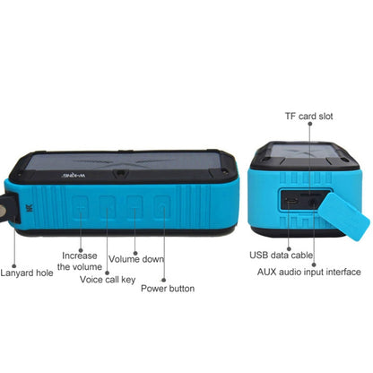 W-KING S20 Loudspeakers IPX6 Waterproof Bluetooth Speaker Portable NFC Bluetooth Speaker for Outdoors / Shower / Bicycle FM Radio (Green) - Waterproof Speaker by W-KING | Online Shopping UK | buy2fix
