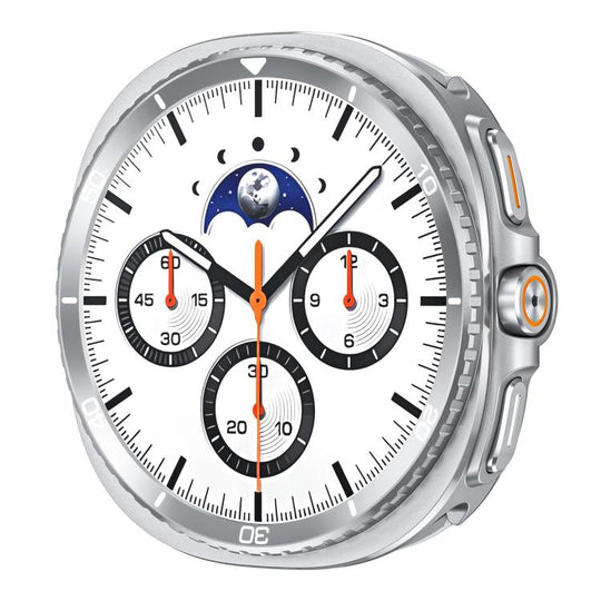 For Galaxy Watch9 / 8 40mm Transform Into Watch8 Classic Metal Watch Protective Case(Silver White Oil)