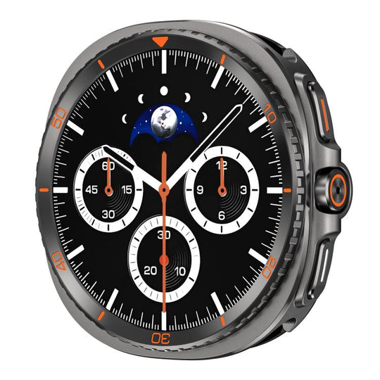For Galaxy Watch9 / 8 40mm Transform Into Watch8 Classic Metal Watch Protective Case(Gunmetal Orange Oil)