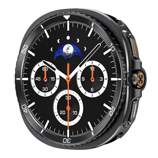 For Galaxy Watch9 / 8 40mm Transform Into Watch8 Classic Metal Watch Protective Case(Black White Oil)