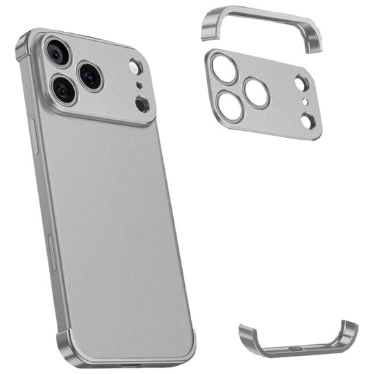 For iPhone 17 Pro Max Ultra-thin Frameless Titanium Alloy Four Corner Shockproof Phone Case(Titanium Gray)