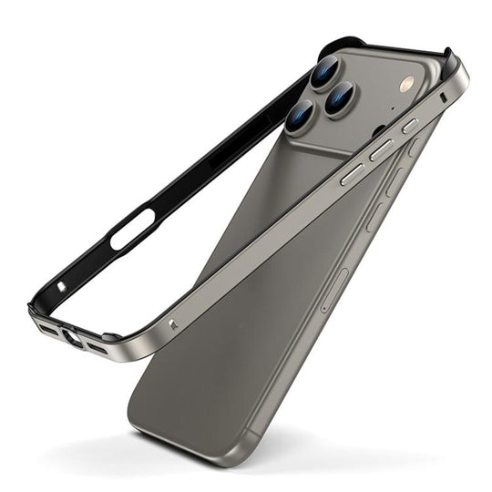 For iPhone 18 Pro Max / 17 Pro Max Metal Hybrid Silicone Four-Corner Shockproof Cooling Phone Frame Case(Black vinyl + Gray)
