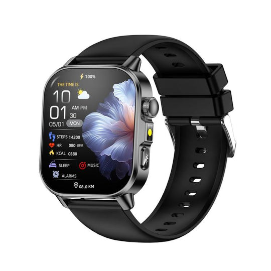 ET571 2.0 inch Color Screen BT Smart Watch Silicone Strap, Support Health Monitoring / ECG(Black)