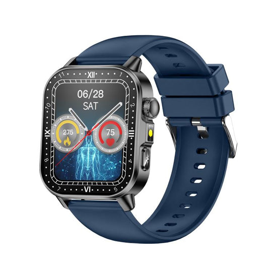 ET571 2.0 inch Color Screen BT Smart Watch Silicone Strap, Support Health Monitoring / ECG(Blue)