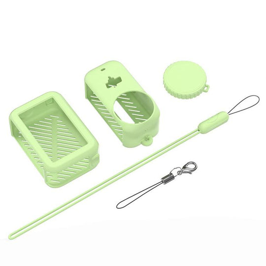 For DJI Osmo Nano Transmission Module & Lens & Body 3 in 1 Silicone Shockproof Protective Cover with Lanyard(Matcha Green)