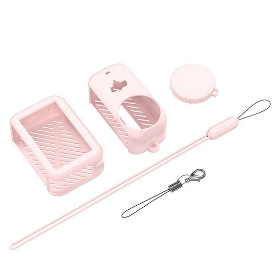 For DJI Osmo Nano Transmission Module & Lens & Body 3 in 1 Silicone Shockproof Protective Cover with Lanyard(Pink)