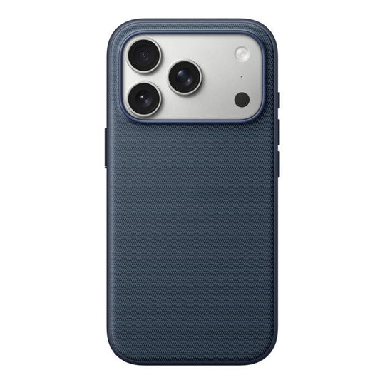 For iPhone 15 Pro Max Official Tech Fabric Texture Side-Adhesive TPU Magnetic Phone Case with Camera Button(Blue)