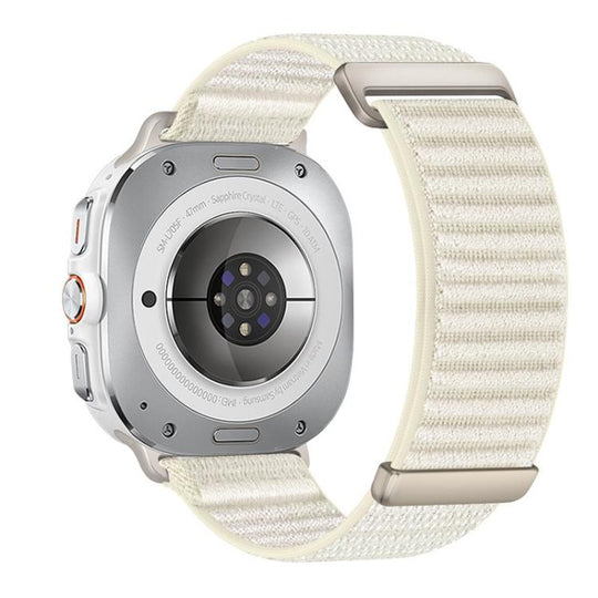 For Galaxy Watch Ultra2 2026 / 2025 / 1 2024 Two-section Mountain Pattern Hook And Loop Fastener Nylon Watch Band(Starlight)