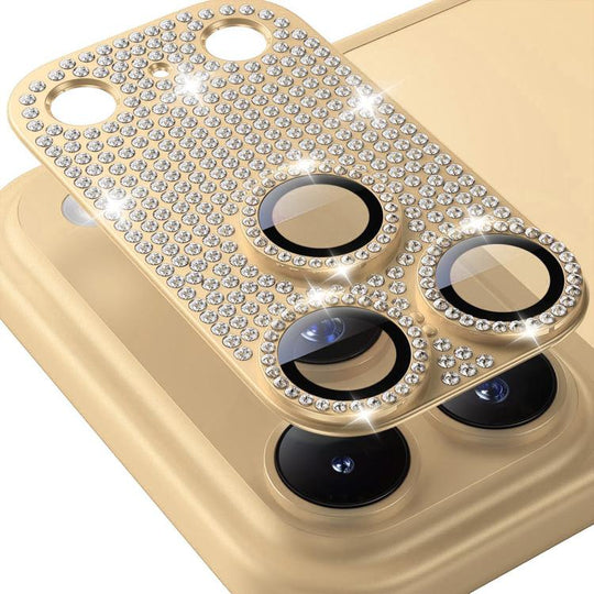 For iPhone 17 Pro Max ENKAY Hat-Prince Blink Diamond Camera Lens Aluminium Alloy Tempered Glass Film(Golden)