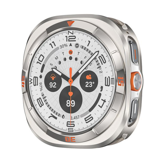 For Galaxy Watch Ultra2 2026 / 2025 / 1 2024 Time Pattern Metal Aluminium Alloy PC Watch Protective Case(Titanium Orange Oil)