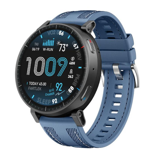 For Amazfit Active Max Composite Weave Nylon Silicone Watch Band(Light Blue)