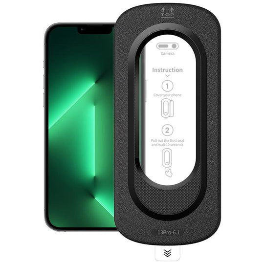 For iPhone 13 Pro Smooth Anti-Fingerprint Easy Install Dust-Free Box HD Tempered Glass Film