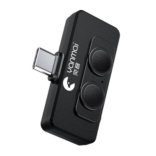 YANMAI R6 Vlogging / Recording Type-C Mini Microphone AI + ANC Smart Noise Reduction Mic(Black)