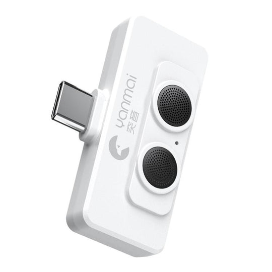 YANMAI R6 Vlogging / Recording Type-C Mini Microphone AI + ANC Smart Noise Reduction Mic(White)