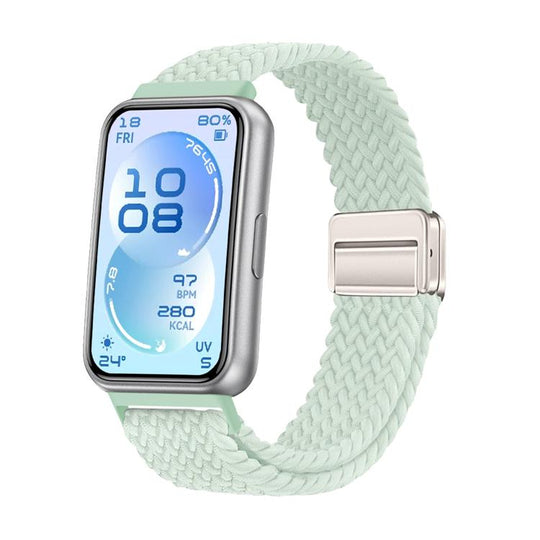 For Huawei Band 11 / Band 11 Pro Magnetic Buckle Elastic Nylon Braided Watch Band(Green)