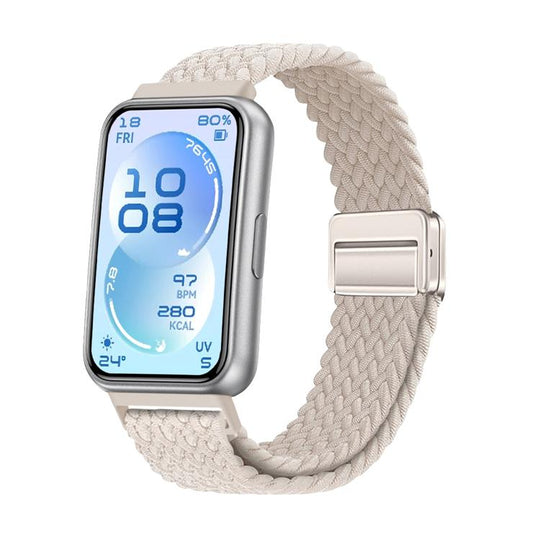 For Huawei Band 11 / Band 11 Pro Magnetic Buckle Elastic Nylon Braided Watch Band(Starlight)