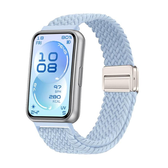 For Huawei Band 11 / Band 11 Pro Magnetic Buckle Elastic Nylon Braided Watch Band(Rocky Green)