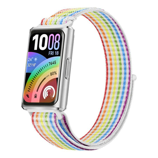 For Huawei Band 11 / Band 11 Pro Adjustable Nylon Hook And Loop Fastener Watch Band(Rainbow)
