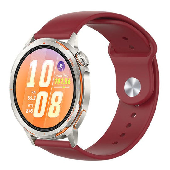 For Huawei Watch GT Runner 2 Reverse Buckle Solid Color Silicone Watch Band(Wine Red)