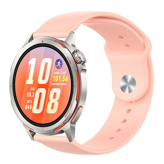 For Huawei Watch GT Runner 2 Reverse Buckle Solid Color Silicone Watch Band(Pink)