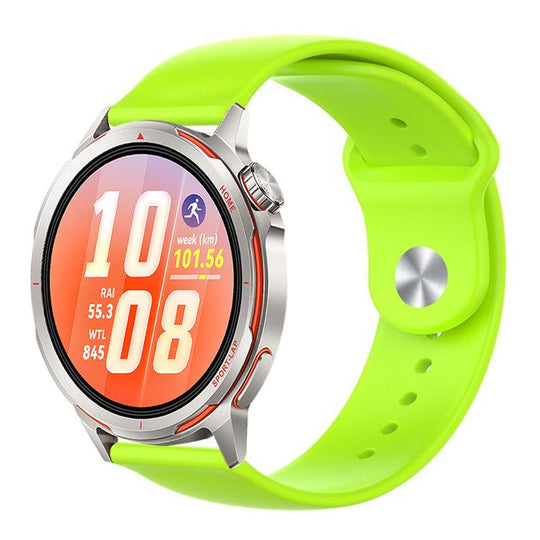 For Huawei Watch GT Runner 2 Reverse Buckle Solid Color Silicone Watch Band(Lime)