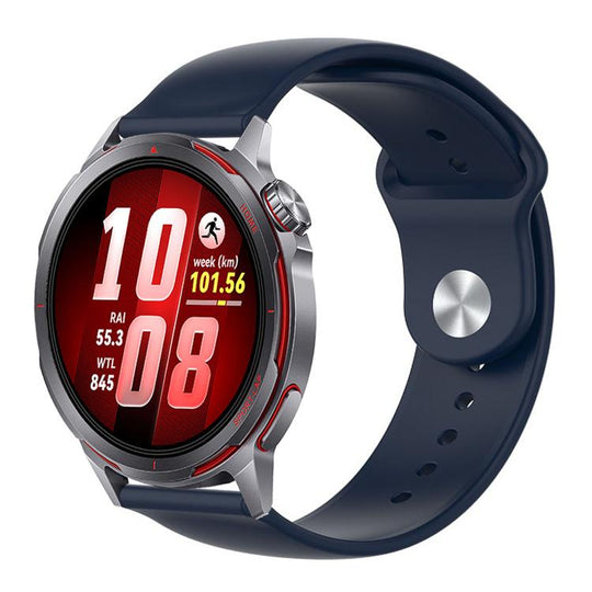 For Huawei Watch GT Runner 2 Reverse Buckle Solid Color Silicone Watch Band(Midnight Blue)