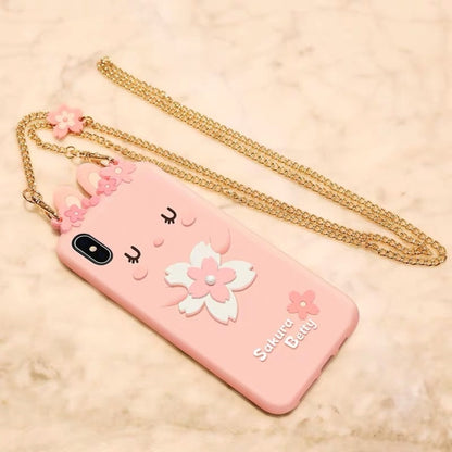 For iPhone X / XS Cherry Blossoms Style Full Package Anti Falling Silicone Sleeve - More iPhone Cases by buy2fix | Online Shopping UK | buy2fix