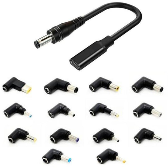 14pcs PA-100W DC Adapters 100W USB-C/Type-C Female to DC Male Cable Adapter Kit
