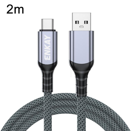 ENKAY ENK-CB188 USB 3.2 to Type-C 60W Fast Charging Cable 10Gbps Super Speed Data Transfer, Length:2m