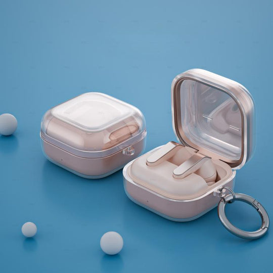 For Samsung Galaxy Buds4 pro Transparent Bluetooth Earphone Case(Transparent Gold)