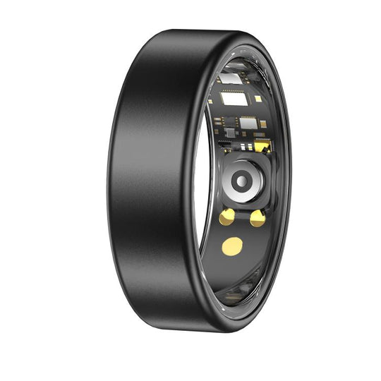 R88 Smart Ring Fitness Tracker, Supports Health Monitoring / Camera Control, Ring Size:Size 14(Black)