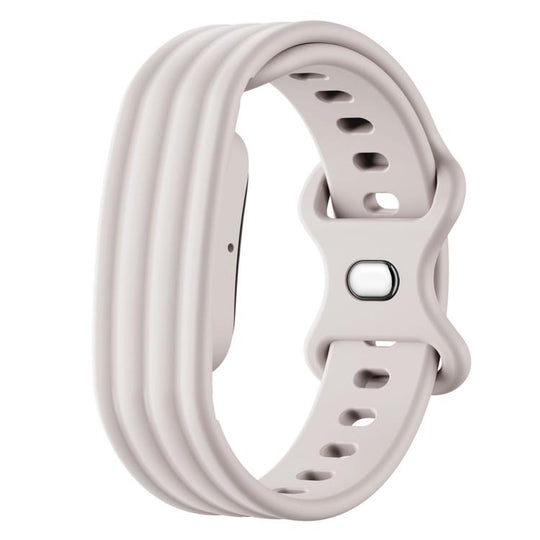 For Google Fitbit Air Solid Color Butterfly Buckle Silicone Watch Band Size: S(Starlight)