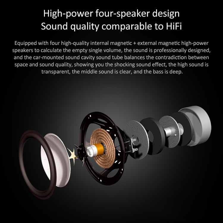 W-KING T8 HIFI Speaker 30W High Power Portable Bluetooth Speaker Wireless with FM Radio for Mobile Bluetooth Speaker(Silver grey) - Desktop Speaker by W-KING | Online Shopping UK | buy2fix